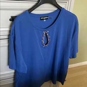 Karl Lagerfeld Royal Blue Embellished Tee